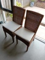 Rieten Eetkamerstoelen - Set van 2, Huis en Inrichting, Stoelen, Ophalen, Gebruikt, Twee, Bruin