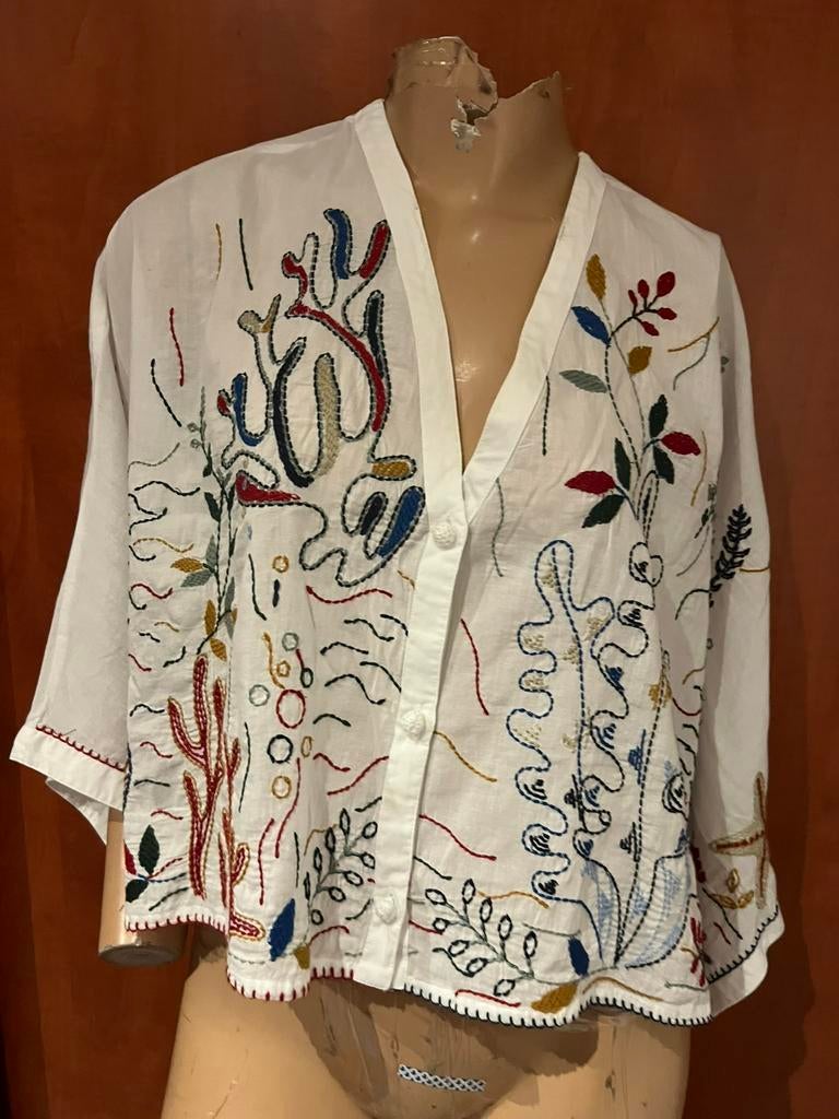 Oui blouse 1 maat geboduurd origineel zgan, Maat 38/40 (M), Wit, G, T