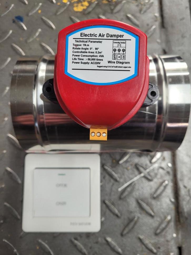 Elektrische luchtklep met schakelaar, Doe-het-zelf en Verbouw, Ventilatie en Afzuiging, Ophalen of Verzenden