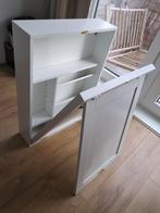 Opklapbaar wandbureau / wandklaptafel – compact – wit, Ophalen, Zo goed als nieuw, Bureau