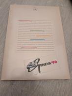 Mercedes Benz pers map Geneva 1990 incl persfoto, Ophalen of Verzenden