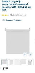 GAMMA Rolgordijn Sneeuwwit 150x250cm - Goede Staat, Gebruikt, 200 cm of meer, Wit, 150 tot 200 cm