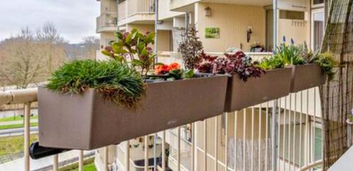 Lechuza balconera balkonbakhouder en -uitbreiding zwart, Tuin en Terras, Bloembakken en Plantenbakken, Gebruikt, Kunststof, Balkon