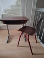 Vintage kinder school bureautje, schoolbankje, Kinderen en Baby's, Kinderkamer | Tafels en Stoelen, Ophalen of Verzenden, Gebruikt