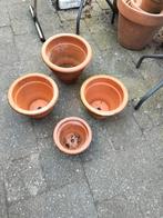 Terracotta bloempotten plantenbakken  set nieuw, Ophalen, Zo goed als nieuw, Rond, Minder dan 25 cm