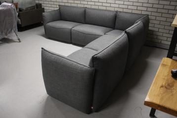 Luxe bank hoekbank VASA Jess Design stof antraciet elementen beschikbaar voor biedingen
