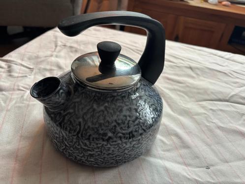 Grijs Gewolkt emaille - Fluitketel, Antiek en Kunst, Antiek | Emaille, Ophalen of Verzenden