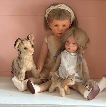 2 Kathe Kruse poppen met de 2 poesjes( zie advertenties) beschikbaar voor biedingen