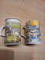 2 Mokken met landelijk tafereeltje., Ophalen of Verzenden, Zo goed als nieuw, Porselein, Kop en/of schotel