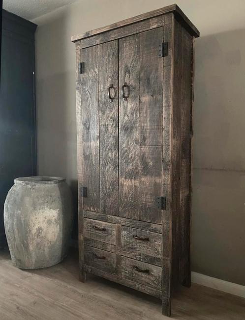 ~Stoer Sober Landelijk Houten Wandkast/Buffetkast~, Huis en Inrichting, Woonaccessoires | Overige, Zo goed als nieuw, Ophalen of Verzenden