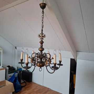 Rustieke Koperen Kroonluchter - 6 armen beschikbaar voor biedingen