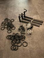 Zwarte gordijnrails incl. accessoires, Huis en Inrichting, Ophalen, Gebruikt, Zwart, 200 cm of meer