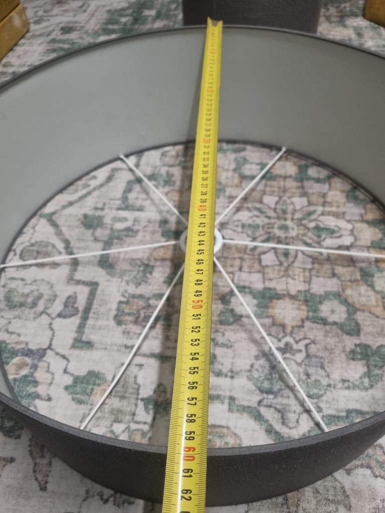 Grote grijze lampenkap - stoer sober, Huis en Inrichting, Lampen | Lampenkappen, Gebruikt, 25 tot 50 cm, Rond, Ophalen of Verzenden