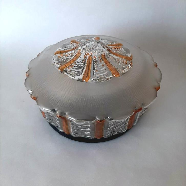 Jaren 60 plafondlamp | Bloemvormige lamp, Huis en Inrichting, Lampen | Plafondlampen, Gebruikt, Glas, Metaal, Verzenden