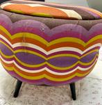 Vintage poef, Huis en Inrichting, Banken | Voetenbanken en Poefen, Ophalen, Minder dan 50 cm, Gebruikt, Rond