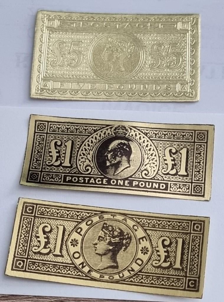 2 x 1 Pound & 1 x 5 Pound GOLD MNH, Verzenden, Postfris