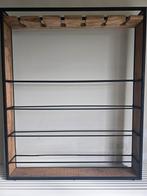 Industriële wijnkast - hout & metaal, Huis en Inrichting, Kasten | Vitrinekasten, Ophalen, 50 tot 100 cm, Zo goed als nieuw, Minder dan 100 cm