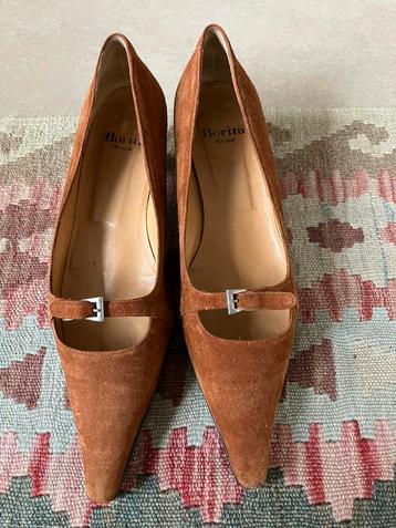 Bijzondere italiaanse pumps cognac suede maat 37 beschikbaar voor biedingen