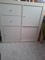 Witte Expedit kast met deurtjes en laden, Ophalen, Gebruikt, Minder dan 150 cm, Minder dan 100 cm
