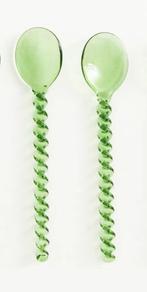 NIEUWE 2-delige set Sissy Boy gedraaide theelepels groen, Ophalen of Verzenden, Nieuw, Overige materialen, Vaatwasserbestendig