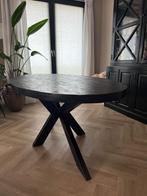 Grote houten tafel met stalen kruispoot - Heemskerk, Ophalen, 150 tot 200 cm, 200 cm of meer, Zo goed als nieuw