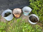 Ijzeren emmer (s) 5x, oud, brocante, 5 diverse vormen, Ophalen of Verzenden