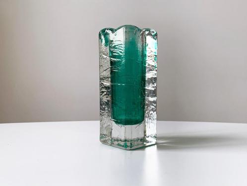 Vintage solifleur vaas kristal glas design Schott Zwiesel re, Huis en Inrichting, Woonaccessoires | Vazen, Gebruikt, Groen, Minder dan 50 cm