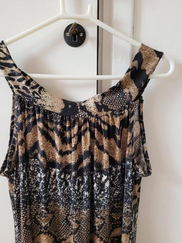 Travelstof animal print leopard tijger jurk jurkje maat M beschikbaar voor biedingen