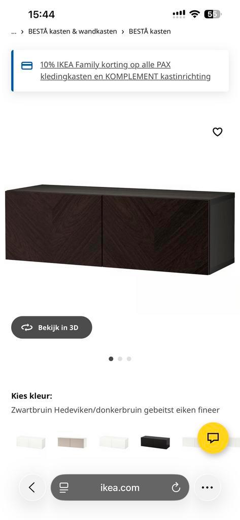 IKEA Besta TV-kast - Wandbevestiging, Huis en Inrichting, Kasten | Televisiemeubels, Gebruikt, Minder dan 100 cm, 100 tot 150 cm