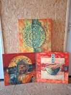 3x grote canvas Boeddha, Huis en Inrichting, Woonaccessoires | Schilderijen, Tekeningen en Foto's, 50 tot 75 cm, Ophalen of Verzenden