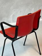 Jaren 70 eettafelstoel vintage retro design kuipstoel rood, Gebruikt, Vintage, Ophalen of Verzenden, Eén