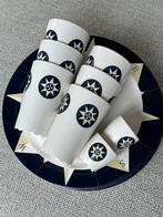 Scheepsservies Windroos: 6 borden, 6 bekers, Ophalen of Verzenden, Gebruikt, Kombuis en Sanitair