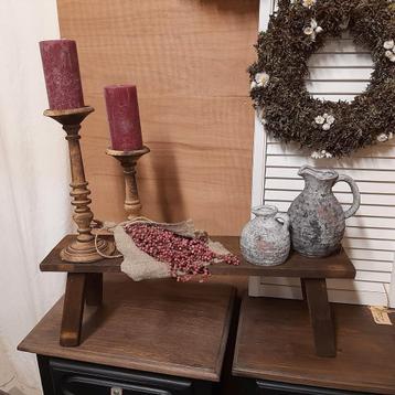 Stoer, landelijk bankje, krukje, etagère, decoratie  beschikbaar voor biedingen