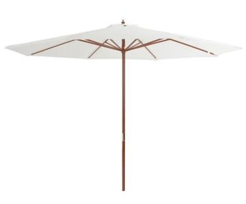 Parasol met houten paal 350 cm zandwit -nieuw in doos- beschikbaar voor biedingen