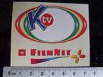 ruit sticker FilmNet logo Ktv K tv, Verzenden, Zo goed als nieuw, Film, Tv of Omroep