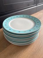 9 Keramische Eetborden Lichtblauw, Huis en Inrichting, Keuken | Servies, Ophalen, Keramiek, Zo goed als nieuw, Bord(en)