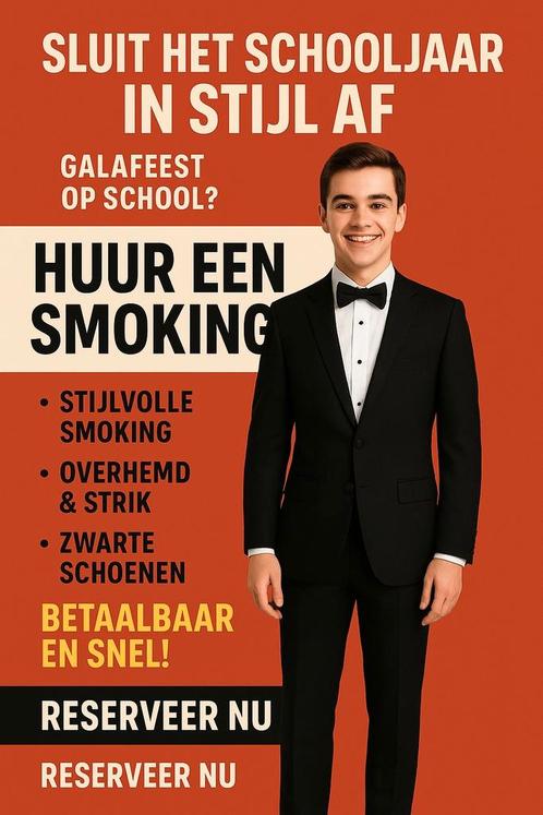 Smoking huren  black tie voor gala feest schoolfeest, Hobby en Vrije tijd, Feestartikelen | Verhuur, Nieuw, Ophalen