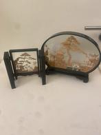 Chinees Kurksnijwerk in Glazen Frame ( diorama )., Ophalen of Verzenden, Zo goed als nieuw