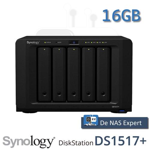 NAS Synology DS1517+ 16GB refurbished, Computers en Software, NAS, Zo goed als nieuw, Ophalen of Verzenden