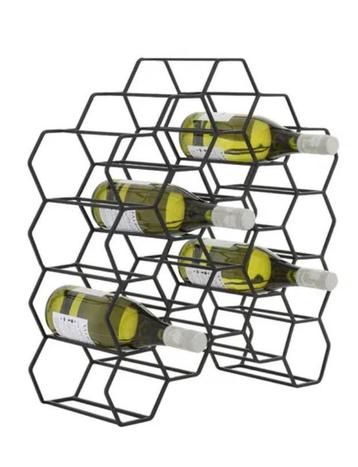 Twee zwarte wijnrekken Light & Living honing 2x20 flessen beschikbaar voor biedingen