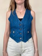 Vintage gilet/waistcoat - blauw - spijker - 38/M, Kleding | Dames, Overige Dameskleding, Gedragen, Vintage, Ophalen of Verzenden