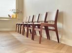 6 vintage stoelen Deens design Erik Buch jaren 50/60, Ophalen, Hout, Bruin, Vijf, Zes of meer stoelen