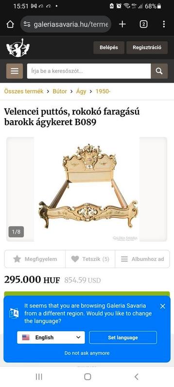Barok stijl zeer uniek bed 140 x 200 compleet zoals op foto  beschikbaar voor biedingen