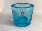 Iittala waxinelichthouder blauw glas, Overige materialen, Gebruikt, Blauw, Ophalen of Verzenden