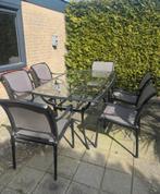 Tuinset Hartman 6 personen staal/ glas, Tuin en Terras, Tuinsets en Loungesets, Ophalen, Overige materialen, 6 zitplaatsen, Zo goed als nieuw