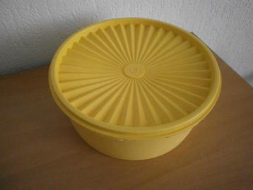 Tupperware gele koektrommel sterdeksel beschikbaar voor biedingen