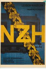 NOORD ZUID HOLLANDSE VERVOERSMIJ. AFFICHE LEIDEN HAARLEM '34, Ophalen of Verzenden, 1980 tot heden, Ongelopen, Zuid-Holland