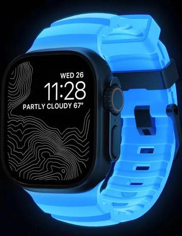 Nieuwe Nomad Rocky Point Band - Icy Blue Glow Apple Watch. beschikbaar voor biedingen