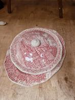 Rood Servies Enoch Wedgwood Tunstall Dickens roaching day, Ophalen