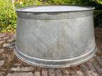 Zinken teil en zinken emmertjes t.b.v. planten/bloemen, Tuin en Terras, Ophalen, Gebruikt, Rond, Metaal